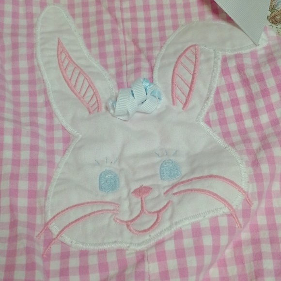 Adorable Vintage Easter Jumper pink with bunny and ribbon size 9 months - Picture 6 of 7